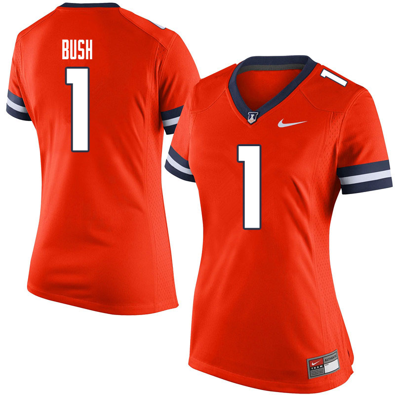 Women #1 AJ Bush Illinois Fighting Illini College Football Jerseys Sale-Orange